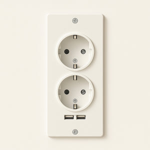 Afrodite - Toeletta Trucco con Luce LED Cassetto 3 Ripiani e Prese Postazione Make Up in Legno Bianco