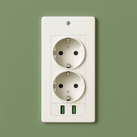 Afrodite - Toeletta Trucco con Luce LED Cassetto 3 Ripiani e Prese Postazione Make Up in Legno Salvia