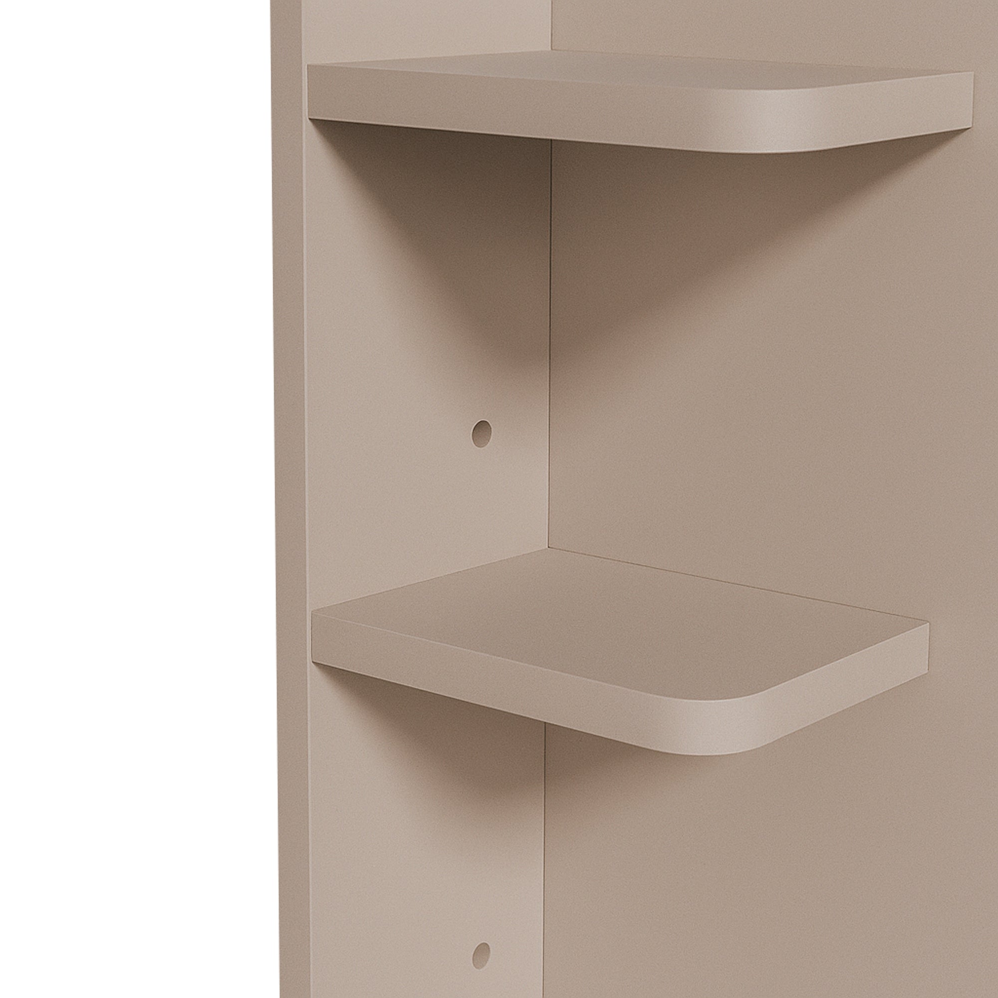 Afrodite - Toeletta Trucco con Luce LED Cassetto 3 Ripiani e Prese Postazione Make Up in Legno Tortora