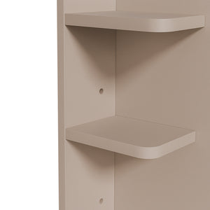 Afrodite - Toeletta Trucco con Luce LED Cassetto 3 Ripiani e Prese Postazione Make Up in Legno Tortora