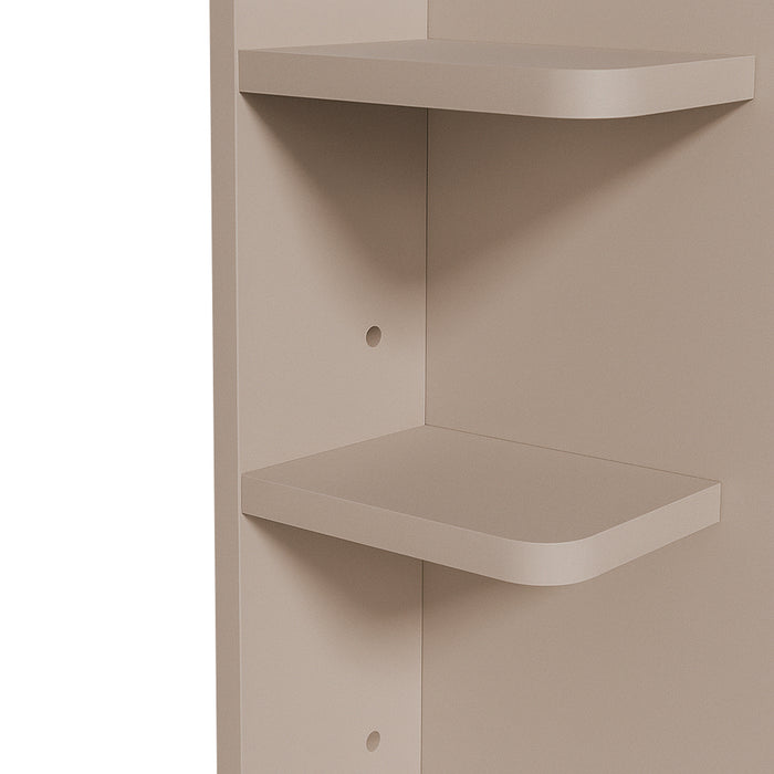 Afrodite - Toeletta Trucco con Luce LED Cassetto 3 Ripiani e Prese Postazione Make Up in Legno Tortora