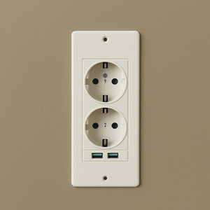 Afrodite - Toeletta Trucco con Luce LED Cassetto 3 Ripiani e Prese Postazione Make Up in Legno Tortora