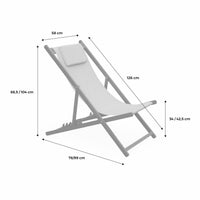Set di 2 sedie a sdraio multiposizione in alluminio textilene, beige