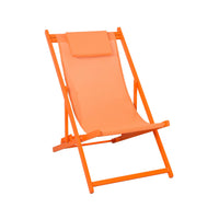 Set 2 lettini prendisole in alluminio multi-posizioni, arancione