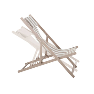 Set 2 lettini prendisole in alluminio multi-posizioni, righe beige