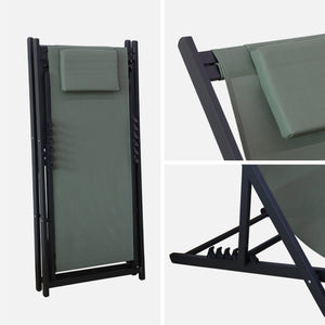 Lettino prendisole in alluminio multi-posizioni (confezione da 2),