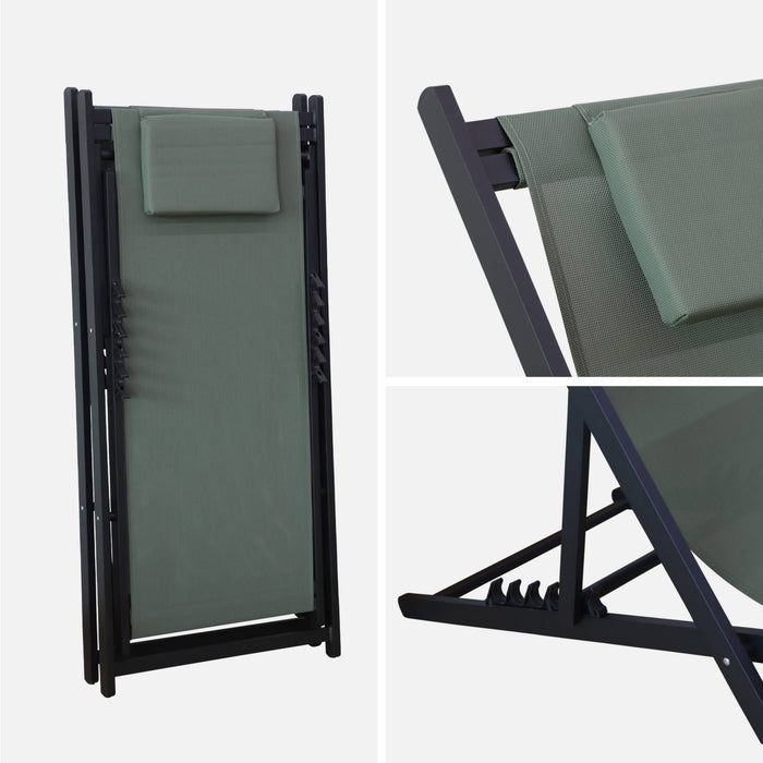 Lettino prendisole in alluminio multi-posizioni (confezione da 2),