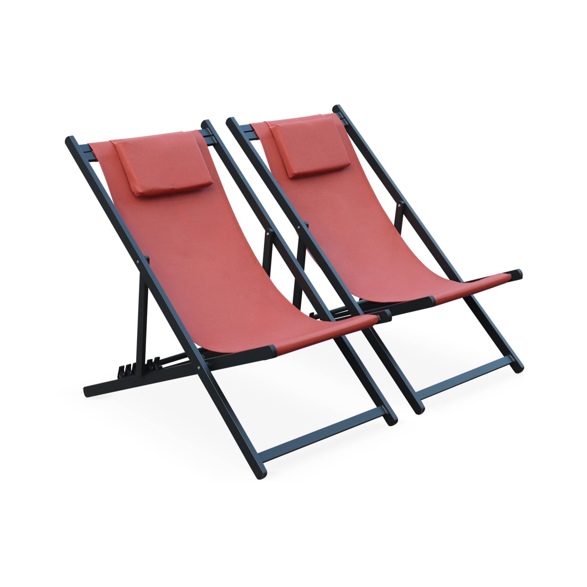 Lettino prendisole in alluminio multi-posizioni (confezione da 2),