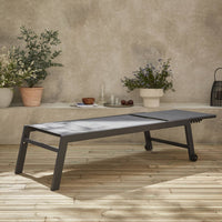 Lettino prendisole in allumino e textilene trapuntato, antracite