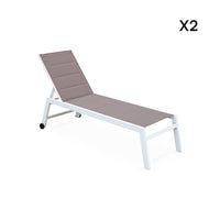 Set di 2 lettini prendisole multiposizione in textilene trapuntato e