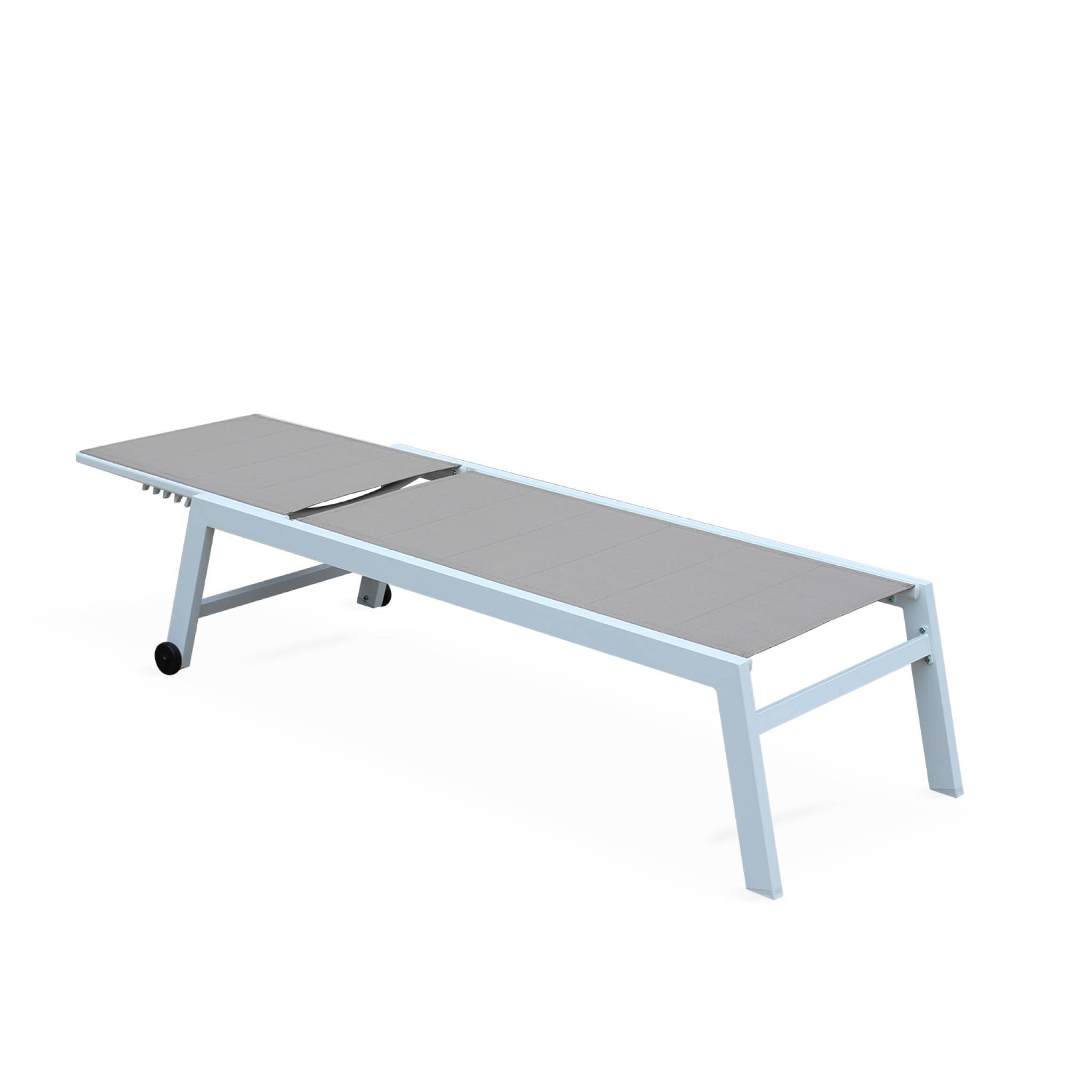 Set di 2 lettini prendisole multiposizione in textilene trapuntato e