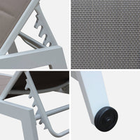 Set di 2 lettini prendisole multiposizione in textilene trapuntato e