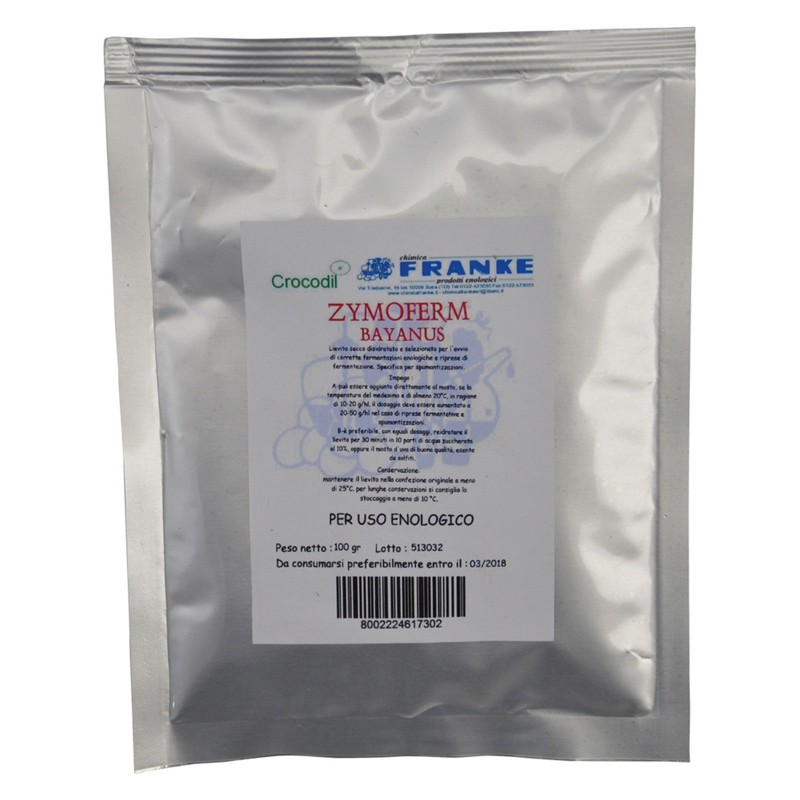enolievito zymoferm bayanus gr. 100 cod:ferx.6078630nlm