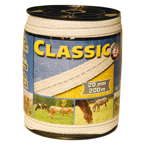 fettuccia elettrica h 20 mm - 6 fili - mt. 200 bianca cod:ferx.604967nlm