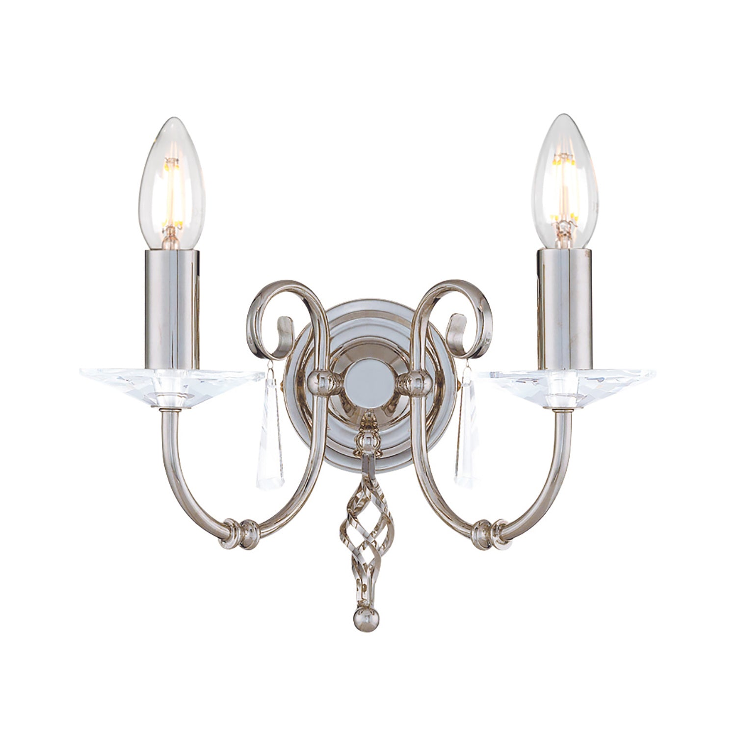 Applique Classica Aegean Acciaio Nichel Lucido 2 Luci E14