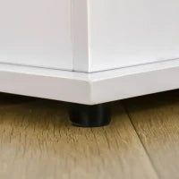 Panca Contenitore Multiuso in Legno Truciolare con Coperchio Apribile, per Camera e Ingresso, 100x40x40cm, Bianco