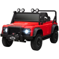 Macchina Elettrica per Bambini 3-5 Anni Land Rover Officiale 12V con Telecomando, Sospensioni, Luci LED, Rosso