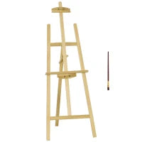 Cavalletto per Pittura Portatile e Pieghevole, Altezza e Inclinazione Regolabili, Colore Legno