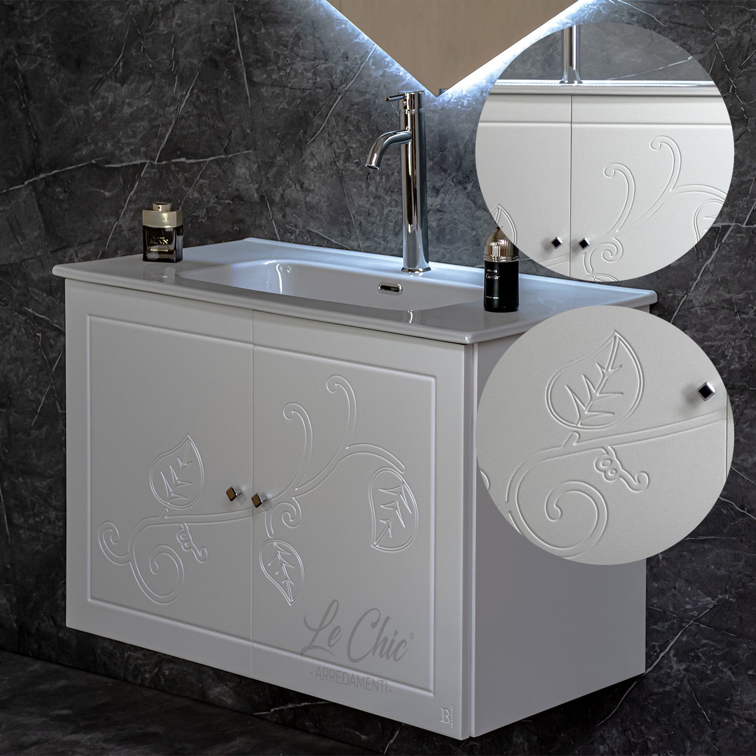 Mobile bagno moderno con specchio - 120x46