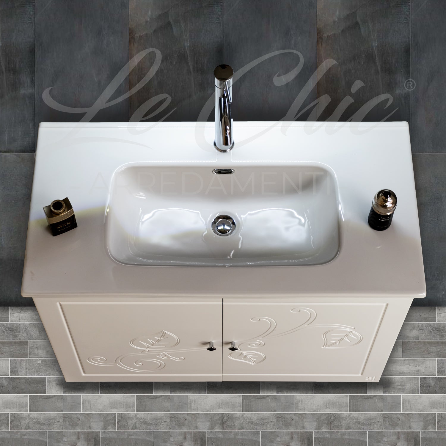Mobile bagno moderno con specchio - 120x46