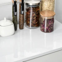 Mobiletto 2 Cassetti e 2 Ante, Apertura a Pressione, Mobile con 2 Cassetti e 2 Ante per Casa e Ufficio, 79x36x74cm, Bianco Opaco