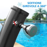 Doccia Solare Riscaldata 60° per Esterno con Serbatoio da 20 Litri e Miscelatore, Nero