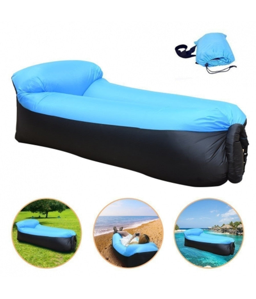 Air Bag Lettino Con Tasca Gonfiabile Hangout Sacco Divano Materassino Sleeping         