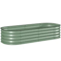Letto per Orto Rialzato Modulare 150x62x30cm in Acciaio Galvanizzato con Fondo Aperto, Verde