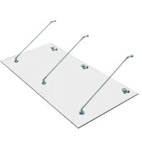 Pensilina in Vetro per Porta d'Ingresso in Acciaio Inossidabile e Vetro Temperato Trasparente 200x90cm