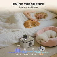 Fontana per Gatti in Acciaio Inossidabile 5L Bebedero Gatti Automatico Fontana d'Acqua per Più Animali con Luce LED Pompa Super Silenziosa Sensore di Movimento e Filtro a 3 Livelli