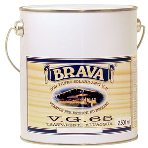 Vernice brava vg65 per satinata all'acqua lucida incolore 2500 milliliter