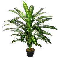 Pianta Tropicale Decorativa Dracena Finta in Plastica con Vaso per Interno ed Esterno, Ф18 x 110cm