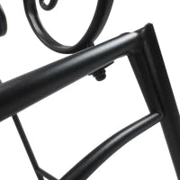 Panchina da Giardino Biposto Stile Classico in Ferro 113 x 56.5 x 90.5cm, Nero