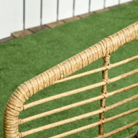 Set da Giardino 4 Pezzi in Rattan PE e Acciaio con 2 Sedie, Divano 2 Posti e Tavolino, Marrone Nero e Grigio