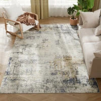 Tappeto per soggiorno, Poliestere, design artistico moderno, lavabile, Grigio