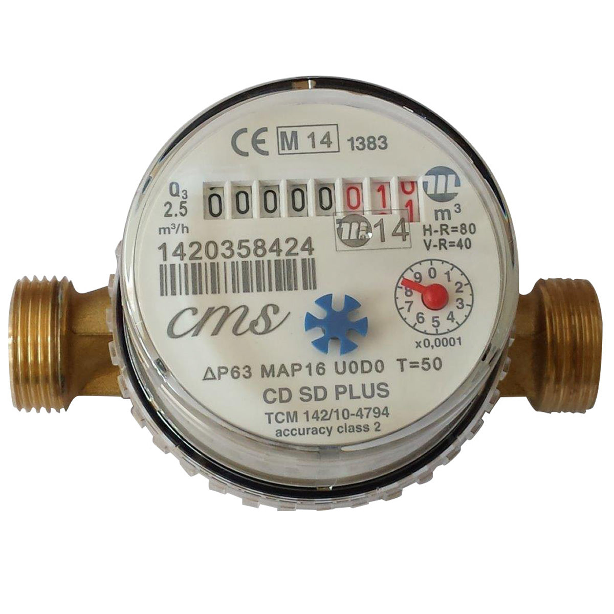 Contatore per acqua fredda getto unico attacco 1/2"