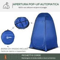 Tenda Doccia da Campeggio e Spiaggia con Porta a Cerniera e Borsa di Trasporto, 126x124x189 cm, Blu Scuro
