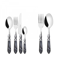 ALADDIN Ghiera Cromata, Posate Set 50 pz, Scatola Legno Wengè,