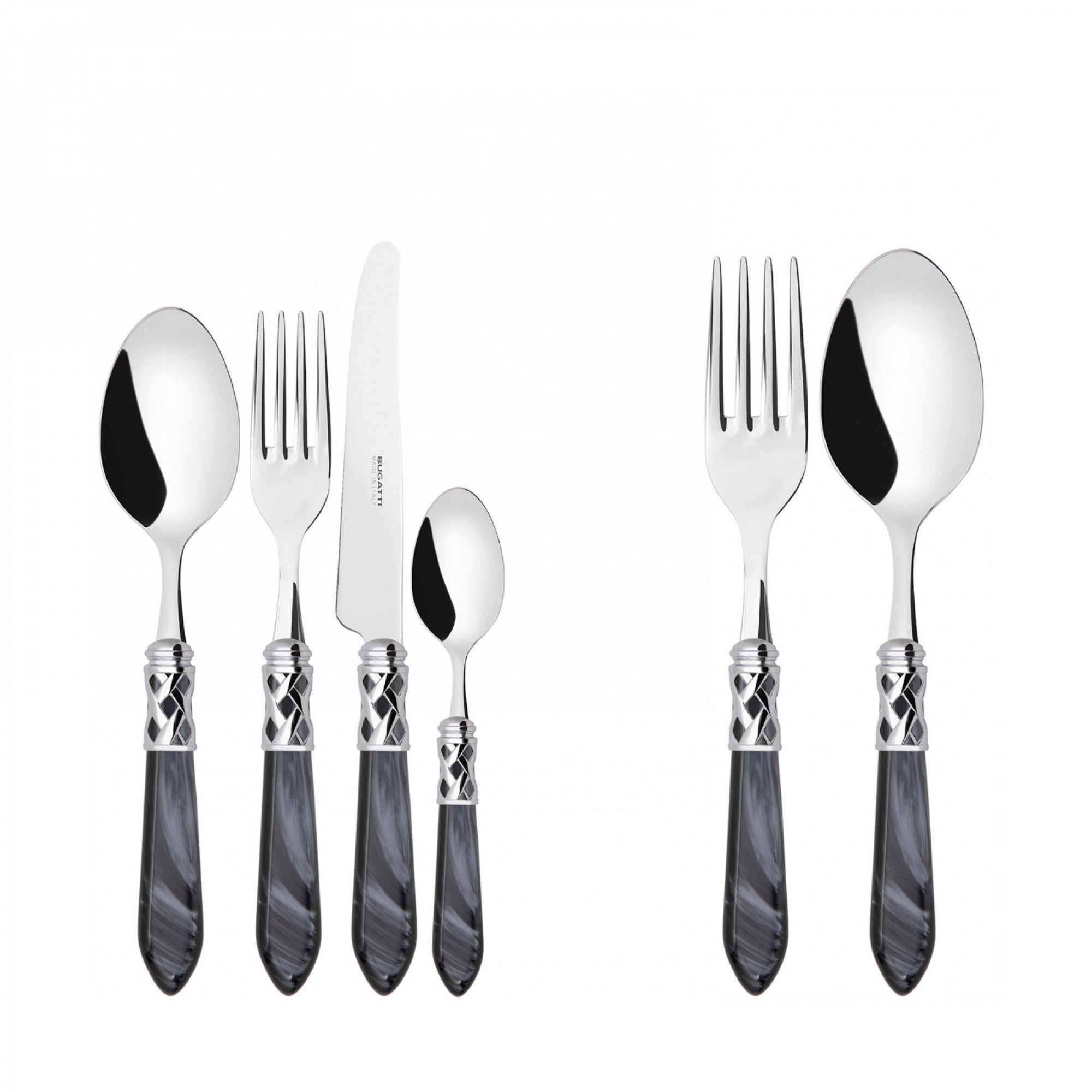 ALADDIN Ghiera Cromata, Posate Set 50 pz, Scatola Legno Wengè,