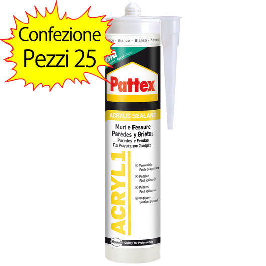 Silicone acril one confezione da 25 cartucce bianco ml 300 pattex henkel