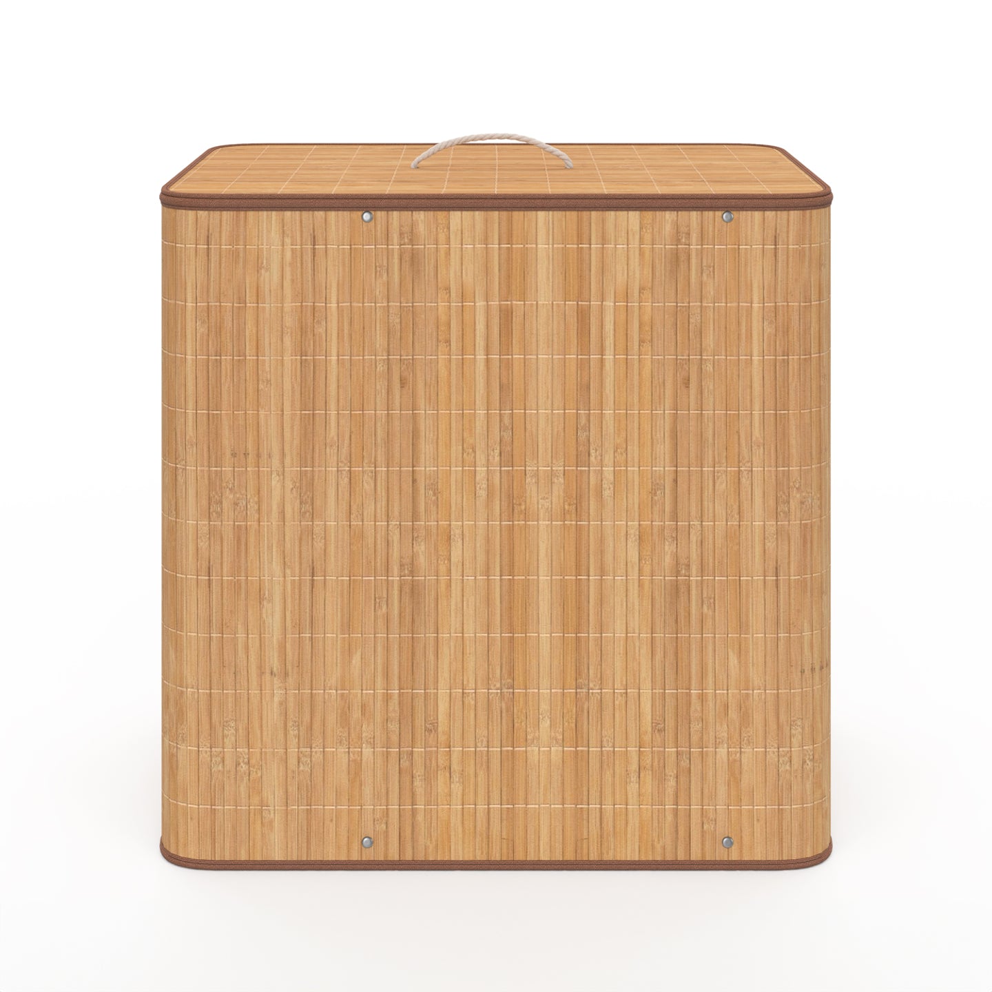 IDMarket - ALBA cesto de la ropa de bambú, 3 cubos, tejido crudo