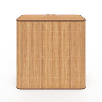 IDMarket - ALBA cesto de la ropa de bambú, 3 cubos, tejido crudo