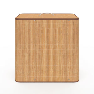 IDMarket - ALBA cesto de la ropa de bambú, 3 cubos, tejido crudo