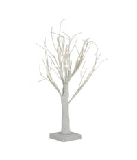 Albero Decorativo Luminoso 45 Cm Per Interni 24 Led Ecologico A Batteria Bianco         
