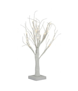 Albero Decorativo Luminoso 45 Cm Per Interni 24 Led Ecologico A Batteria Bianco         