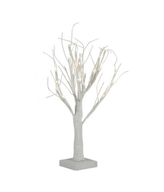 Albero Decorativo Luminoso 45 Cm Per Interni 24 Led Ecologico A Batteria Bianco         