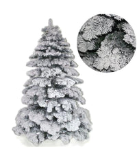 Albero Di Natale 210 Cm Abete Snow Con Effetto Innevato Bianco Base A Croce         