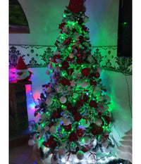 Albero Di Natale 210 Cm Abete Snow Con Effetto Innevato Bianco Base A Croce         