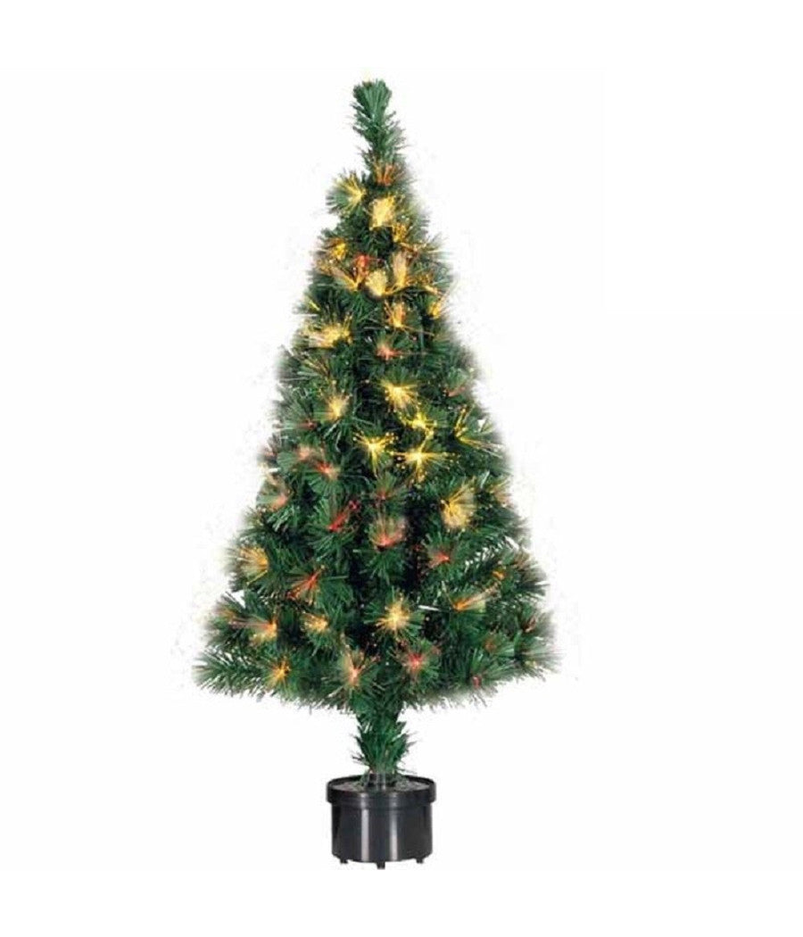 Albero Di Natale A Fibra Ottica 100 Punte Christmas Tree Luci Natale 90cm Verde         