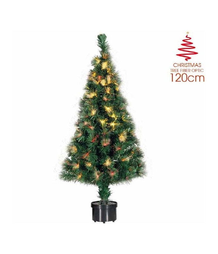Albero Di Natale A Fibra Ottica 140 Punte Christmas Tree Luci Natale 120cm Verde         
